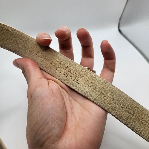 Diahann Carroll Bonded Leather White Belt Gold Buckle Size XL - Picture 2 of 5